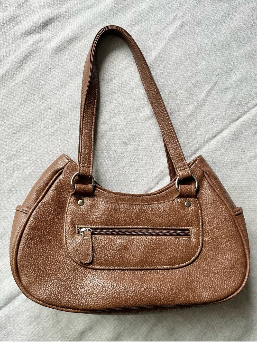 Zone88 Classic Brown Pebbled Shoulder Handbag